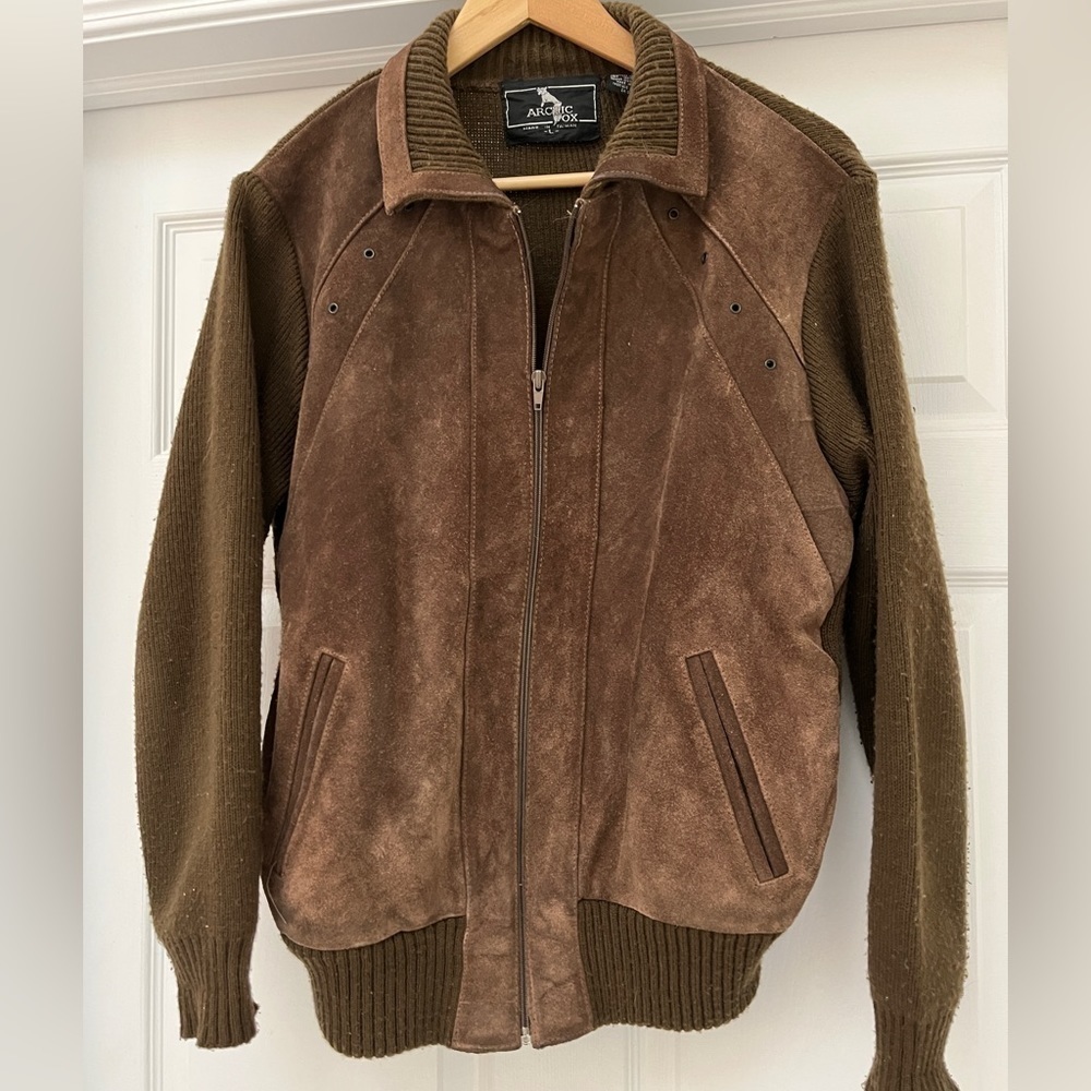 Vintage Arctic Fox sweater and suede jacket size large